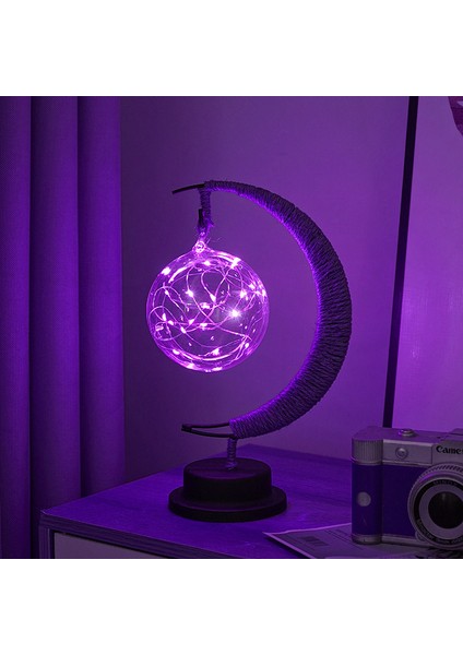 LED Dekoratif Işık Yıldız Ay Işığı Elma Yılbaşı Işığı El Yapımı Ip USB Demir Gece Lambası (Yurt Dışından)