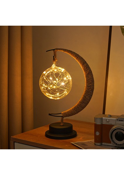 LED Dekoratif Işık Yıldız Ay Işığı Elma Yılbaşı Işığı El Yapımı Ip USB Demir Gece Lambası (Yurt Dışından)