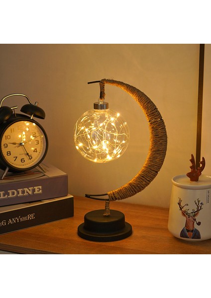 LED Dekoratif Işık Yıldız Ay Işığı Elma Yılbaşı Işığı El Yapımı Ip USB Demir Gece Lambası (Yurt Dışından)