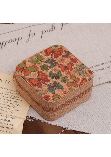 Vintage Mücevher Kutusu Taşınabilir Seyahat Küpe Yüzük Kolye Düzenleyici (Yurt Dışından)