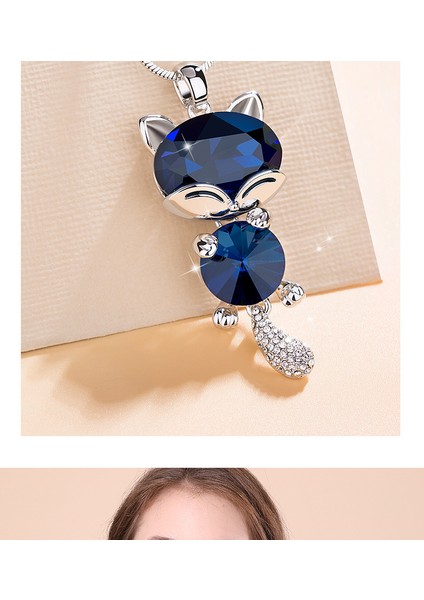 Yüzlerce Uzun Kolye Kadın Basit Moda Kitty Kristal Kolye Jumper Zinciri Giyim Aksesuarları (Yurt Dışından) modelleri
