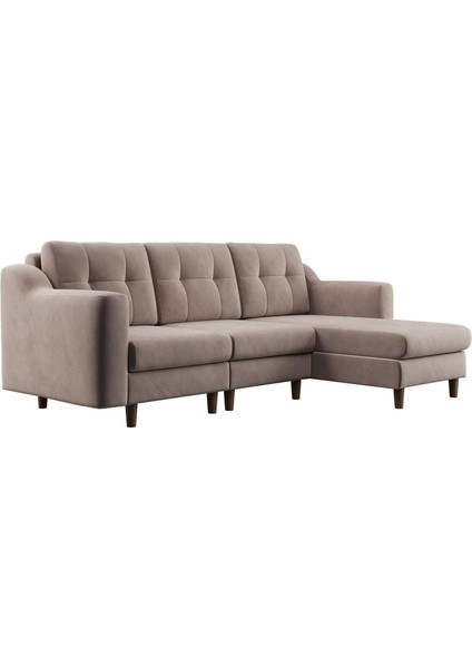 Robin Köşe Takımı - Kadife - Krem indirimleri