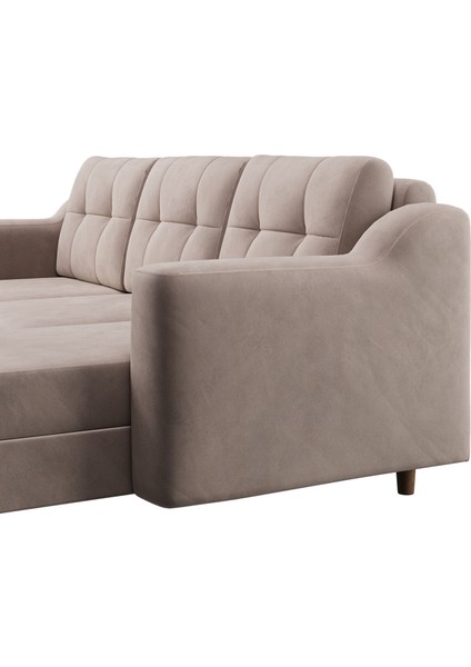 Robin Köşe Takımı - Kadife - Krem