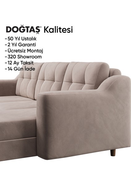 Robin Köşe Takımı - Kadife - Krem