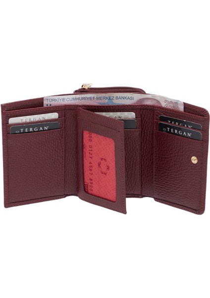 Bordo Hakiki Deri Kadın Cüzdan - S1CB00005798-U4C