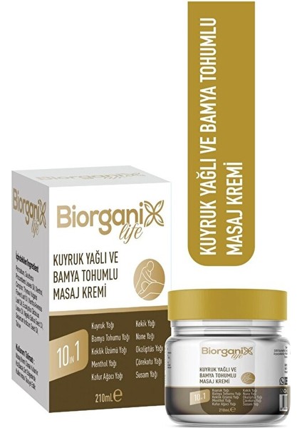 Kuyruk Yağlı ve Bamya Tohumu Yağlı Krem 210 ml Vegan ve Glutensiz Ürün