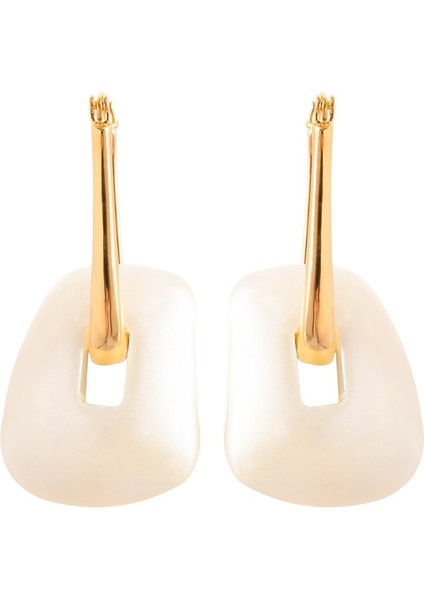 18K Elektroliz Kaplamalı Düzensiz Geometrik Reçine Damla Küpeler, Kadınlar Için Zarif ve Sade Küpeler (Yurt Dışından)