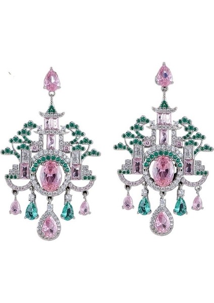 Teras Zirkonyum Küpeler, Saray Tarzı Retro Püskül Küpeler (Yurt Dışından)