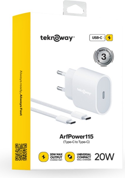 ARF 20W Type-C to Lighting Şarj Seti Beyaz