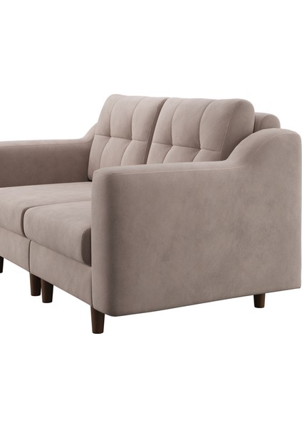 Robin Modüler Ikili Koltuk - Kadife - Krem