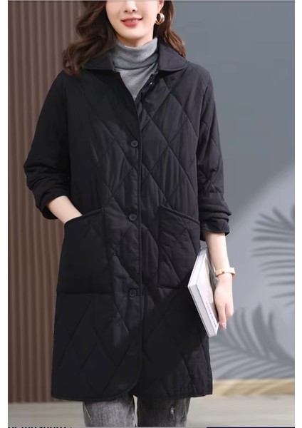 Kadın Vintage Uzun Ceket