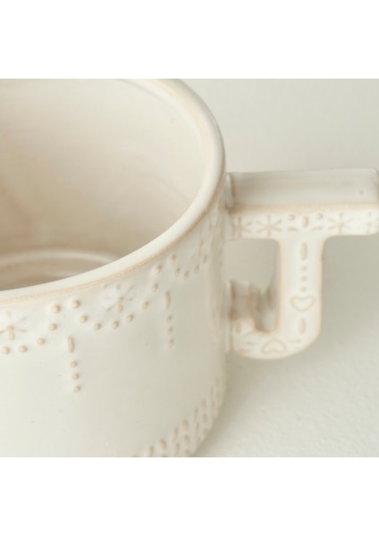 Joy Stoneware Yılbaşı 3'lü Kupa Seti Krem (390 cc) fiyatları