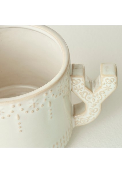 Joy Stoneware Yılbaşı 3'lü Kupa Seti Krem (390 cc) fırsatları