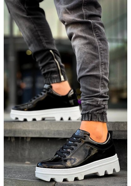 Techmrt KB-056 Kuback Siyah Rugan Beyaz Yüksek Taban Günlük Spor Ayakkabı (Numara: 42) modelleri