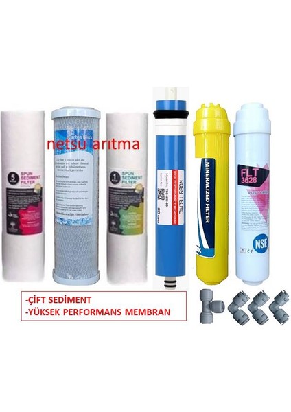 Tüm Açık Kasa Su Arıtma Cihazı Filtresi,6 lı Filtre Seti