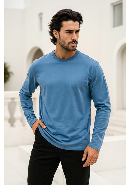 Erkek Indigo Basic Uzun Kollu Sporcu Body modelleri