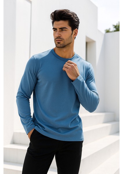 Erkek Indigo Basic Uzun Kollu Sporcu Body fırsatları