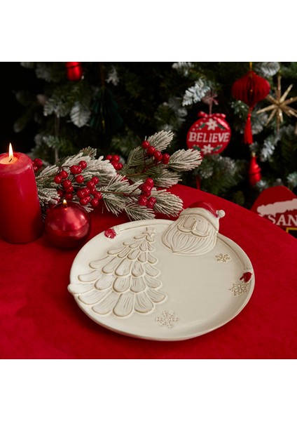 New Year Yılbaşı Santa Dekoratif Tabak 28,7 x 26,3 x 5,5 cm