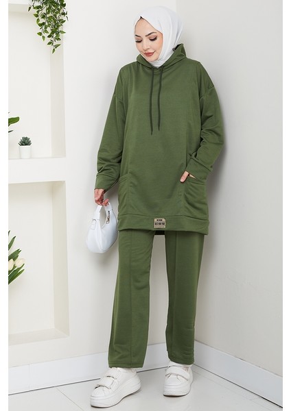 Çift Cepli Kapüşonlu Ikili Takım 1663 - Yeşil modelleri