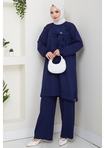 Çiçek Detay Oysho Ikili Takım 1662 - Lacivert