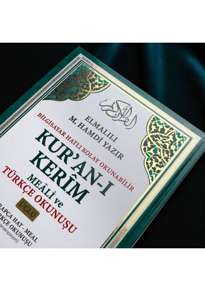 Rahle Boy Üçlü Kuranı Kerim (Arapça, Türkçe Okunuş ve Türkçe Meali) 20X28 cm Elmalılı Muhammed Hamdi fırsatları