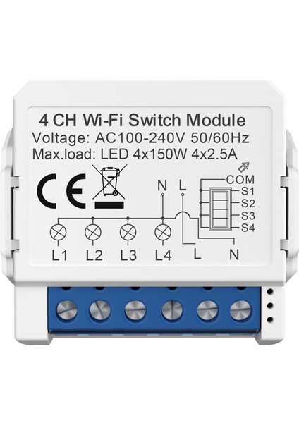 Tuya 4ch 4 Kanal Wifi Akıllı Anahtar
