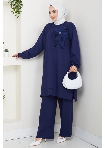 Çiçek Detay Oysho Ikili Takım 1662 - Lacivert modelleri