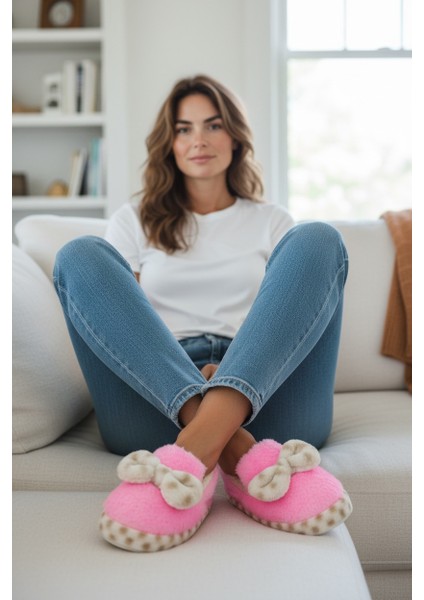 Fiyonk Detaylı Sessiz Tabanlı Kışlık Ev Pandufu