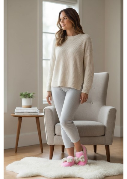 Fiyonk Detaylı Sessiz Tabanlı Kışlık Ev Pandufu fırsatları