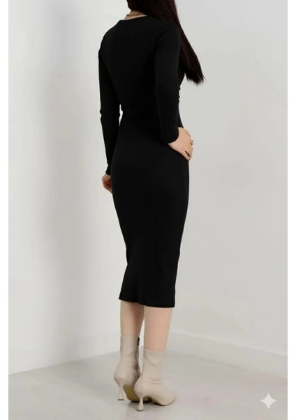 Şardonlu Fitilli Fermuarlı Kışlık/bahar Elbisesi modelleri