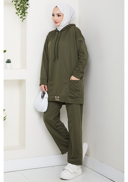 Çift Cepli Kapüşonlu Ikili Takım 1663 - Haki