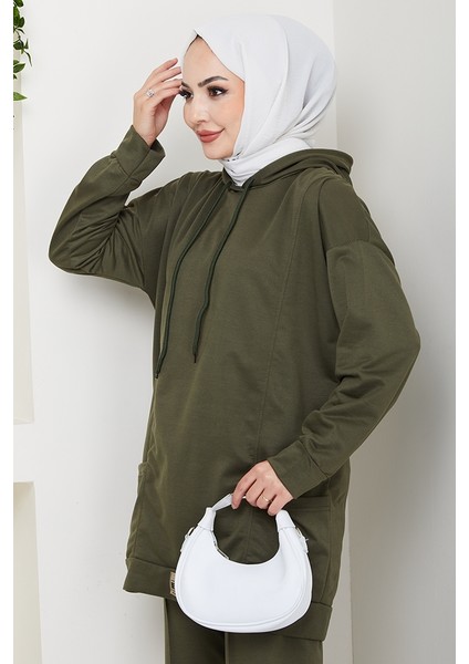 Çift Cepli Kapüşonlu Ikili Takım 1663 - Haki fiyatları