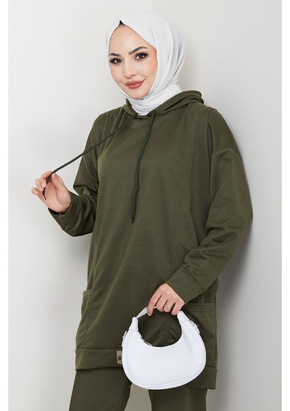 Çift Cepli Kapüşonlu Ikili Takım 1663 - Haki fırsatları