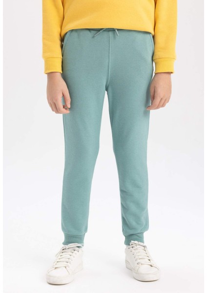 Erkek Çocuk Beli Paçası Lastikli Basic Düz Jogger Eşofman Altı