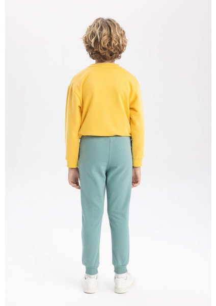 Erkek Çocuk Beli Paçası Lastikli Basic Düz Jogger Eşofman Altı