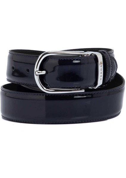 Lacivert Hakiki Rugan Deri Erkek Kemer - S1EK00000303-C16