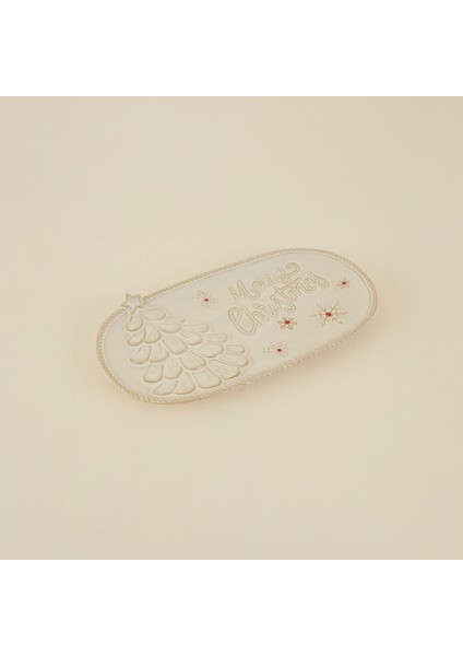 New Year Yılbaşı Merry Christmas Dekoratif Tabak 31X17X3 cm fiyatları