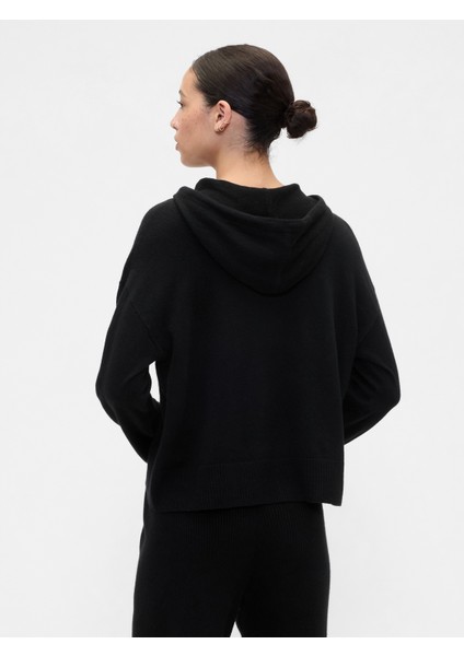 Kadın Siyah Relaxed Cashsoft Kapüşonlu Sweatshirt indirimleri