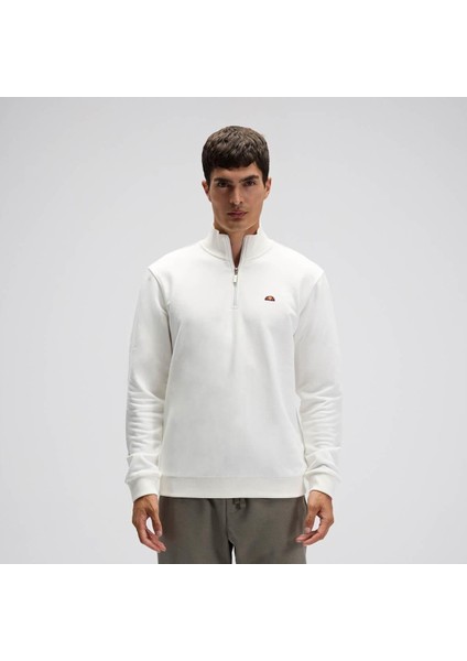 EF580-OF Yarım Fermuarlı Erkek Sweatshirt - Kırık Beyaz