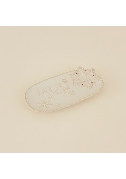 New Year Yılbaşı Let It Snow Dekoratif Tabak 31,6X17X2,9 cm fiyatları