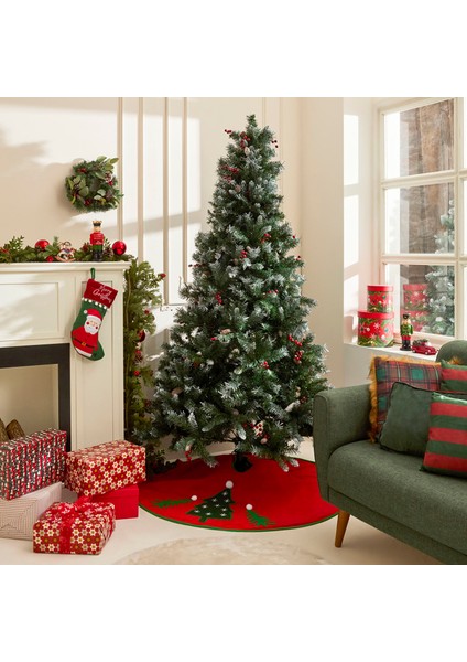 New Year Yılbaşı Karlı Kokina ve Kozalaklı Yılbaşı Çam Ağacı 210 cm 1093 Dal