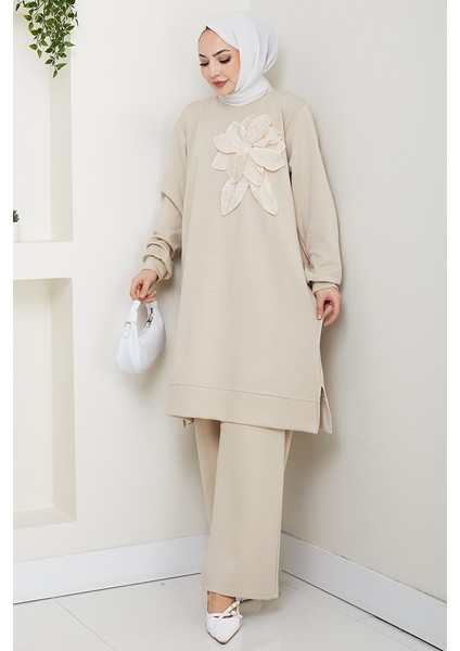 Çiçek Detay Oysho Ikili Takım 1662 - Bej
