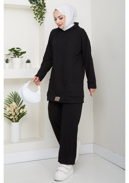 Çift Cepli Kapüşonlu Ikili Takım 1663 - Siyah modelleri