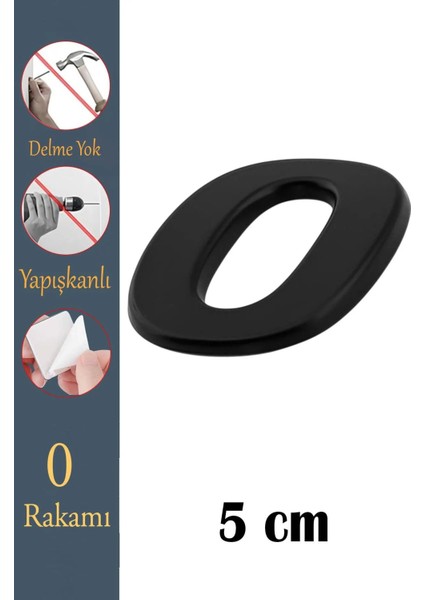Kapı Numarası Yapışkanlı Küçük Boy 50 mm 5 cm Numara 0 Rakam Sıfır Sayı Siyah Renk Numaralar 1 Adet