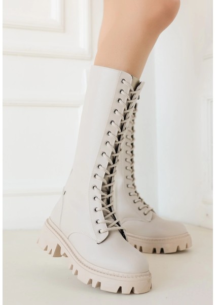 Techmrt Uliza Bej Cilt Bağcıklı Çizme (Numara: 39)