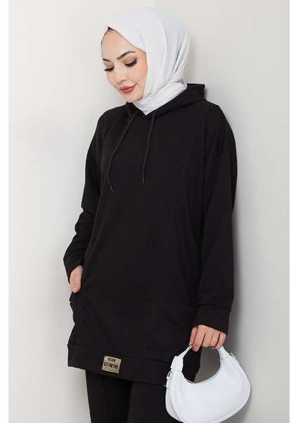 Çift Cepli Kapüşonlu Ikili Takım 1663 - Siyah fırsatları