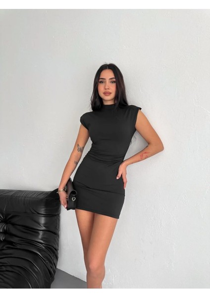 Yarım Bogazlı Kolsuz Mini Boy Elbise - Siyah indirimleri