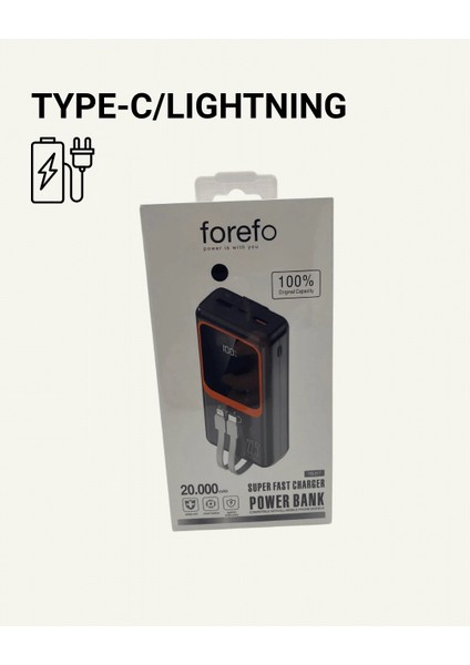 Taşınabilir Şarj Cihazı 20000 Mah | 22.5W Hızlı Şarj + Dijital Ekran + Kablo Dahil modelleri