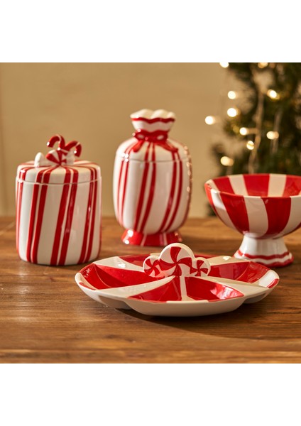 Merry Yılbaşı Seramik Sunum Tabağı Kırmızı (26,5 cm) fiyatları