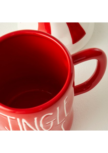 Merry Yılbaşı Seramik Kapaklı Kupa Kırmızı (750 cc) fiyatları